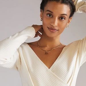 NWT Anthropologie Maeve Ribbed V Neck Top
